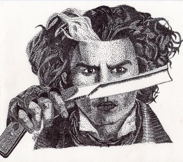 Johnny Depp stippling