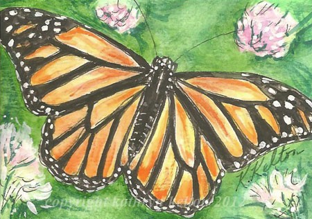 Monarch in the Clover ACEO