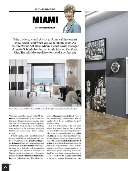 Monopol Magazin, iPad App, article Art Miami