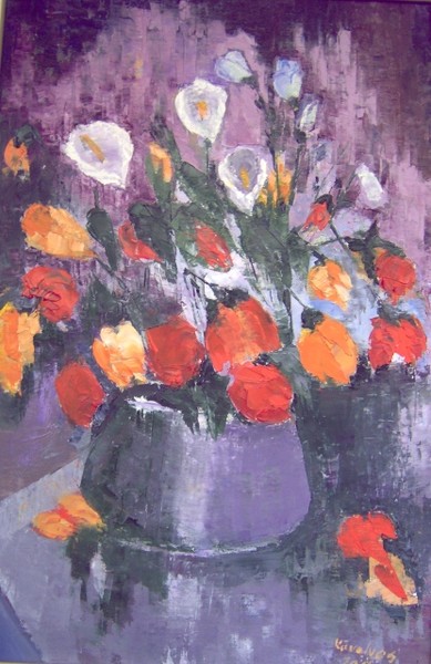 Vase of red flowers