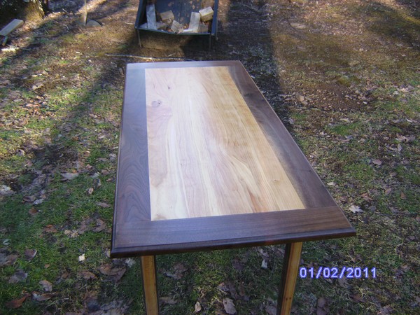 Chocolate covered cherry sofa table