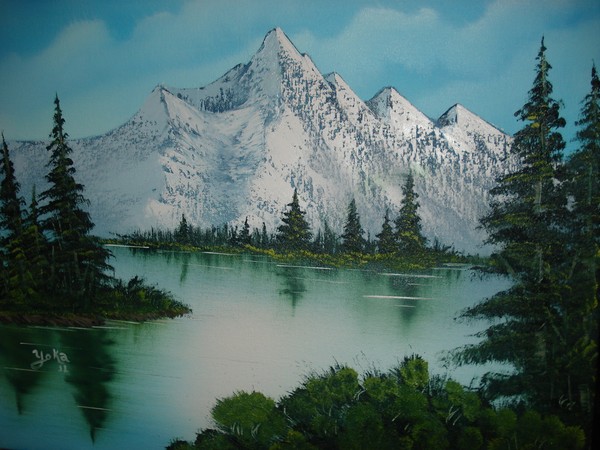 Winter at the lake. (Sold)