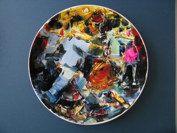 Tango 28 x 28 cm porcelain paint