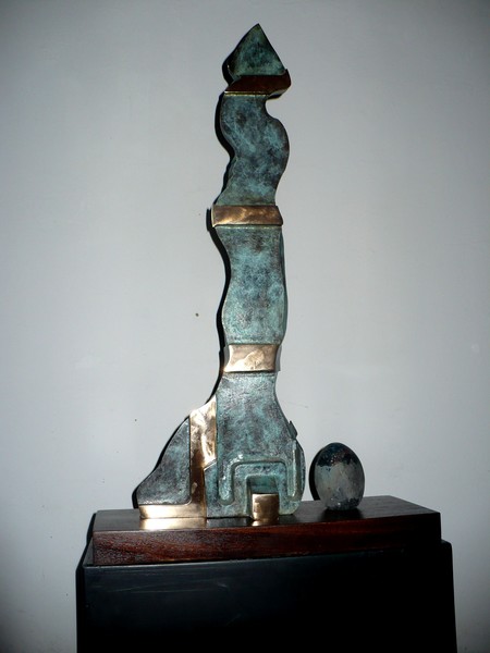 gametogenesis-bronce y raku- 102x60x24 cm- omar anzola