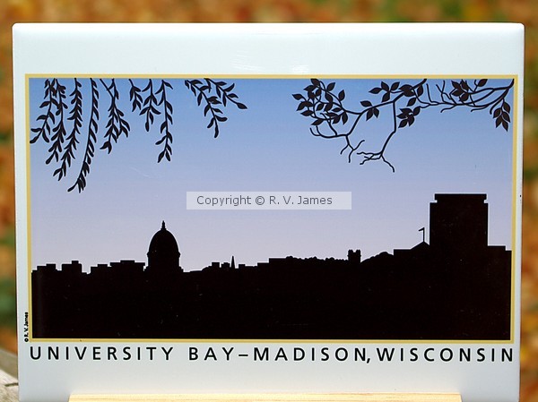 University Bay, Madison, WI, 6x8 inch ceramic til