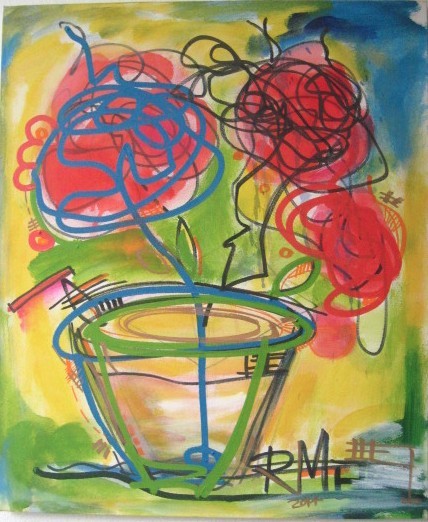 Red Flowers in Vase