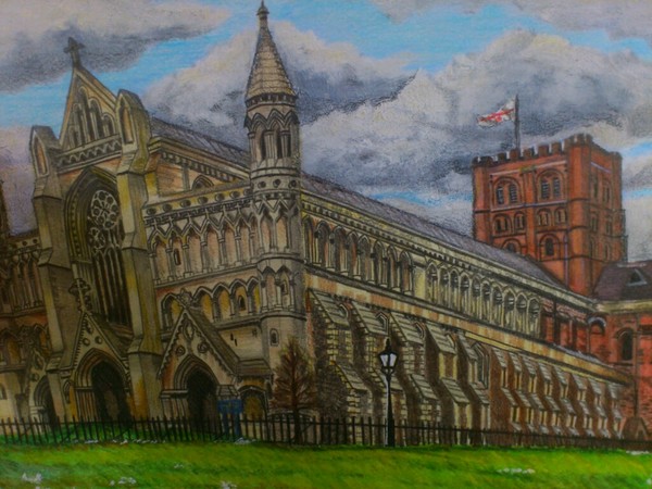 st albans cathedral in summer 