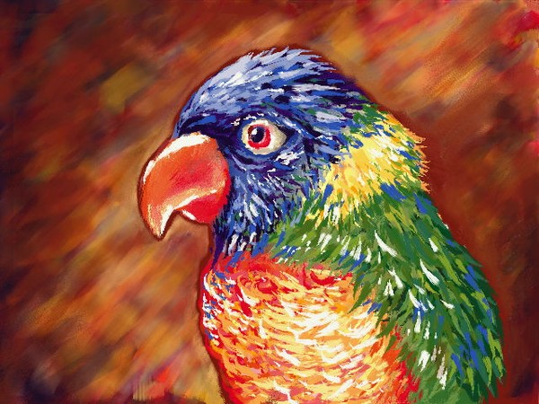 Parrot - Digital painting print, 8x10