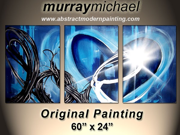 abstract painting blue love
