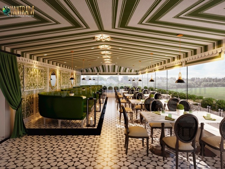 Photorealistic 3D Rendering Restaurant Interior Design Firms by Interior Design Studio