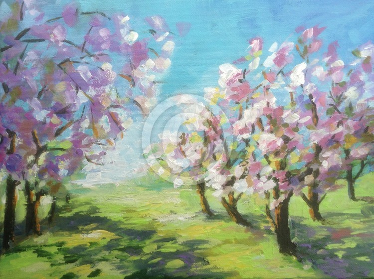 blossoming trees