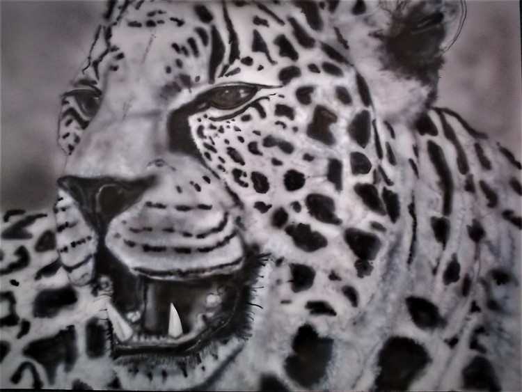 AIRBRUSH CATS on prepared A1 card (6)