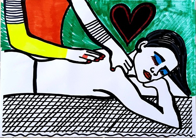 Massage therapeutic art by Dana, California LA