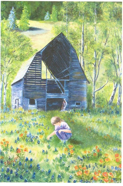 Old Barn with flowers