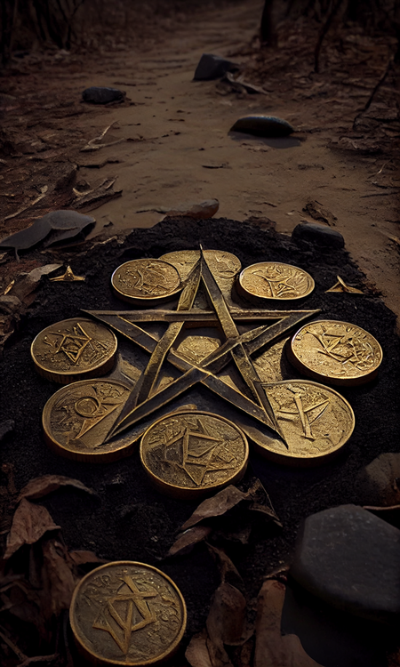 Becky 7 seven photorealistic pentagram pentacles a bunch of sat 00e28c2f-6d8d-4dd3-b738-3a99fb85a7fb
