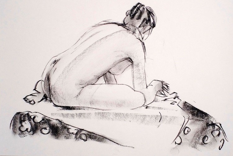 croquis black lithographic chalk