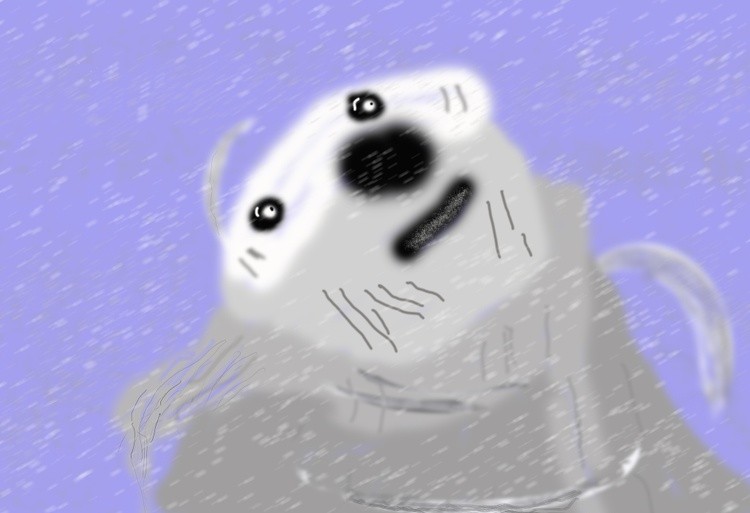 Polar Bear in a Snow Storm   P397