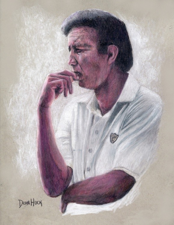 Tom Flores - LEGENDARY - Color Pencil Drawing by Dean Huck