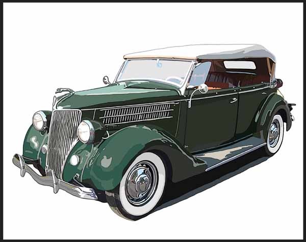 Green 1936 Ford Phaeton 