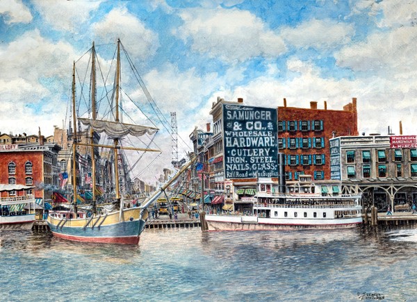 Detroit Michigan: The Waterfront ca. 1890