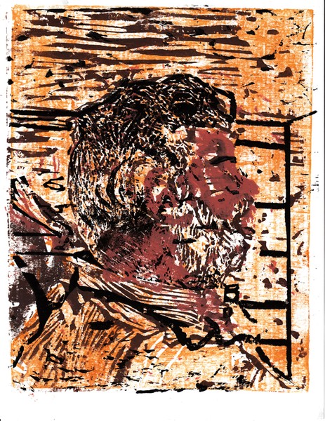 Self Portrait/Multi-Block Woodcut/2009