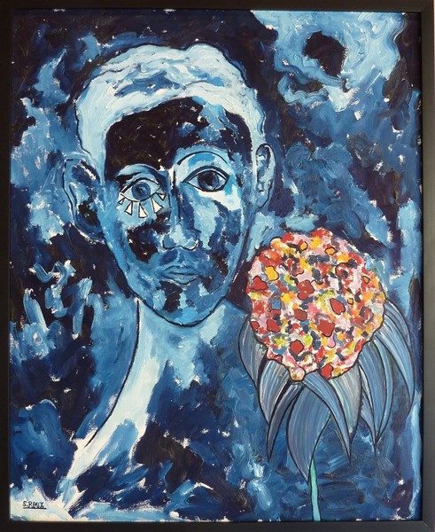 L'enfant au bouquet de fleurs