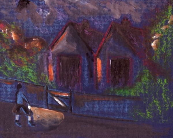 COMING HOME IN THE BLACKOUT   (ORIGINAL ON CARD )