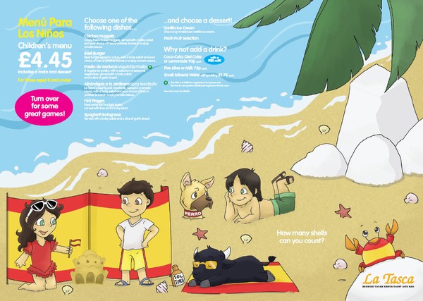 La Tasca beach menu