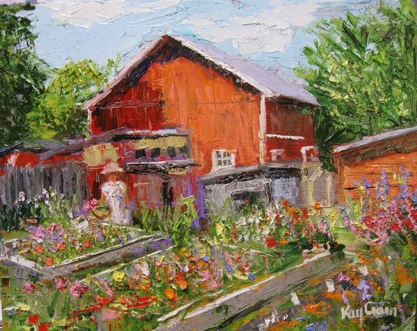 In the Garden Kay Crain original oil