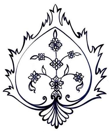 Khatai cypress flower acanthus heart
