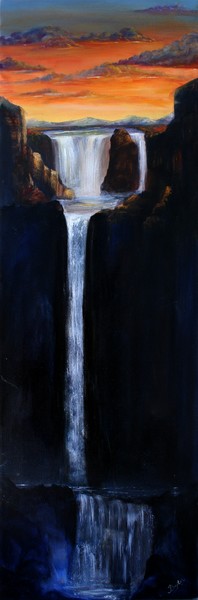 Sunset waterfall