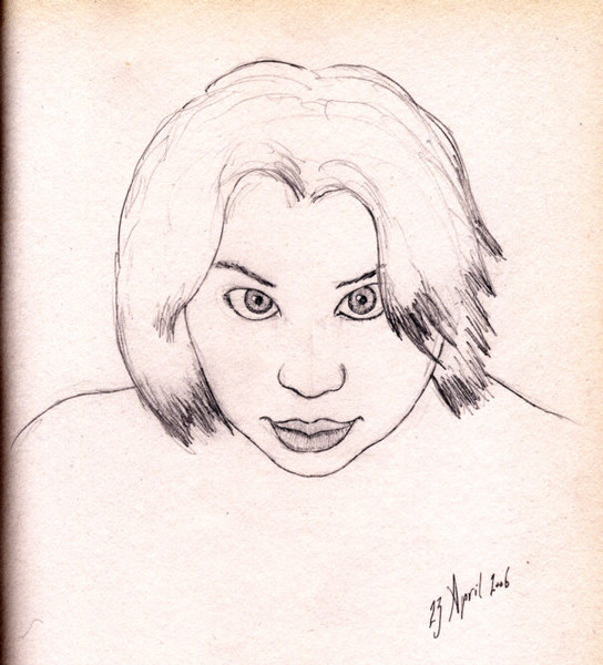 She looks at you.