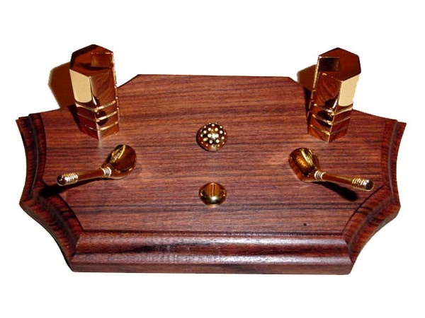 Morado Wood Golfers Desktop Card & Pen Holder