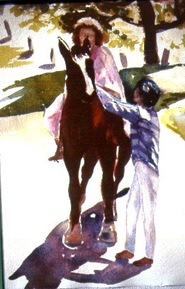 Livia on a horse