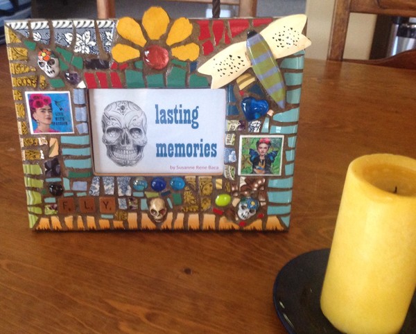 Mosaic tabletop fame Frida Kahlo
