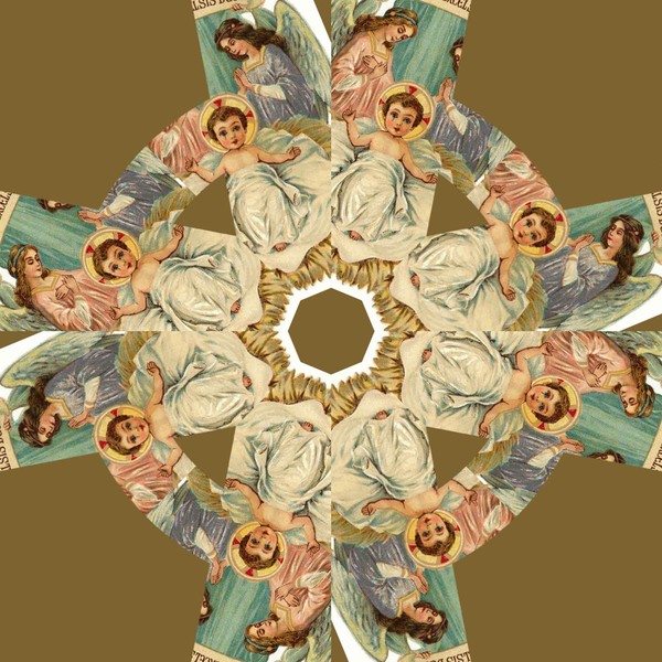 Kaleidoscope Celtic Cross Jesus & Angels