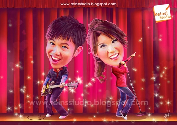 Romantic High School Musical Caricature By Nico