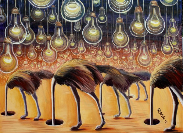 Global warming, oil on canvas,36