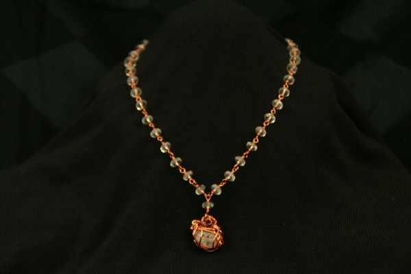 Quartz and copper necklace