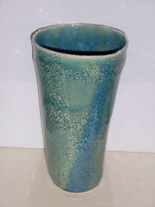 V-Shaped Celadon Ceramic Vase