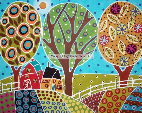 Barn Trees Landscape