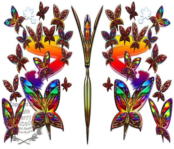 Butterfly Woman Flying Two Landscape