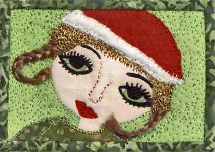 Original Fiber ACEO mini art quilt by Quiltworks
