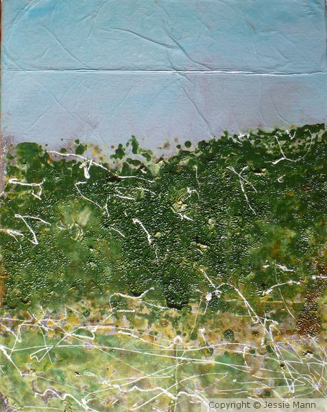 TinFoil#1 11x14 oil on tinfoil on canvas