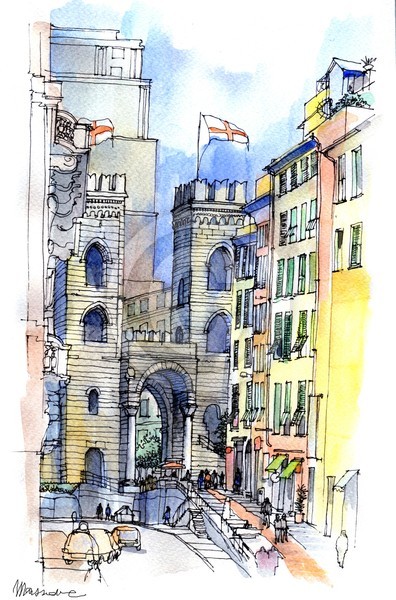 Scorcio su Porta Soprana (Genova, Italy)