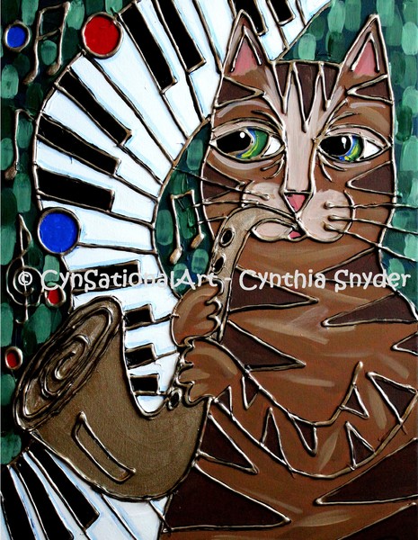 Sax Cat (Green)