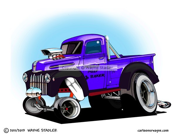 1947 Blue and Black Ford Gasser Pick Up