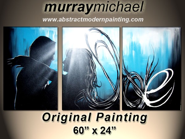 abstract painting blue lovers