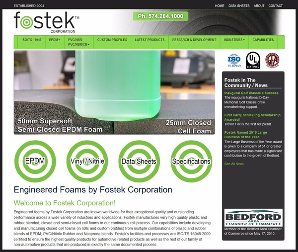 Fostek - Website for Foam Manufacturer