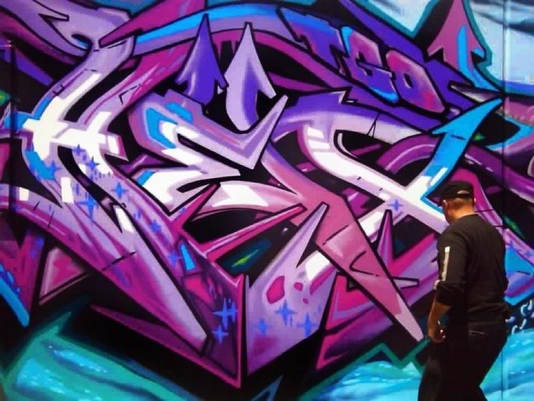 PURPLE RAIN GRAFFITI LETTERS